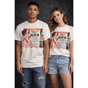 Aaliyah Princess of R&B Graphic T-Shirt White Band Tee Music Shirt Unisex